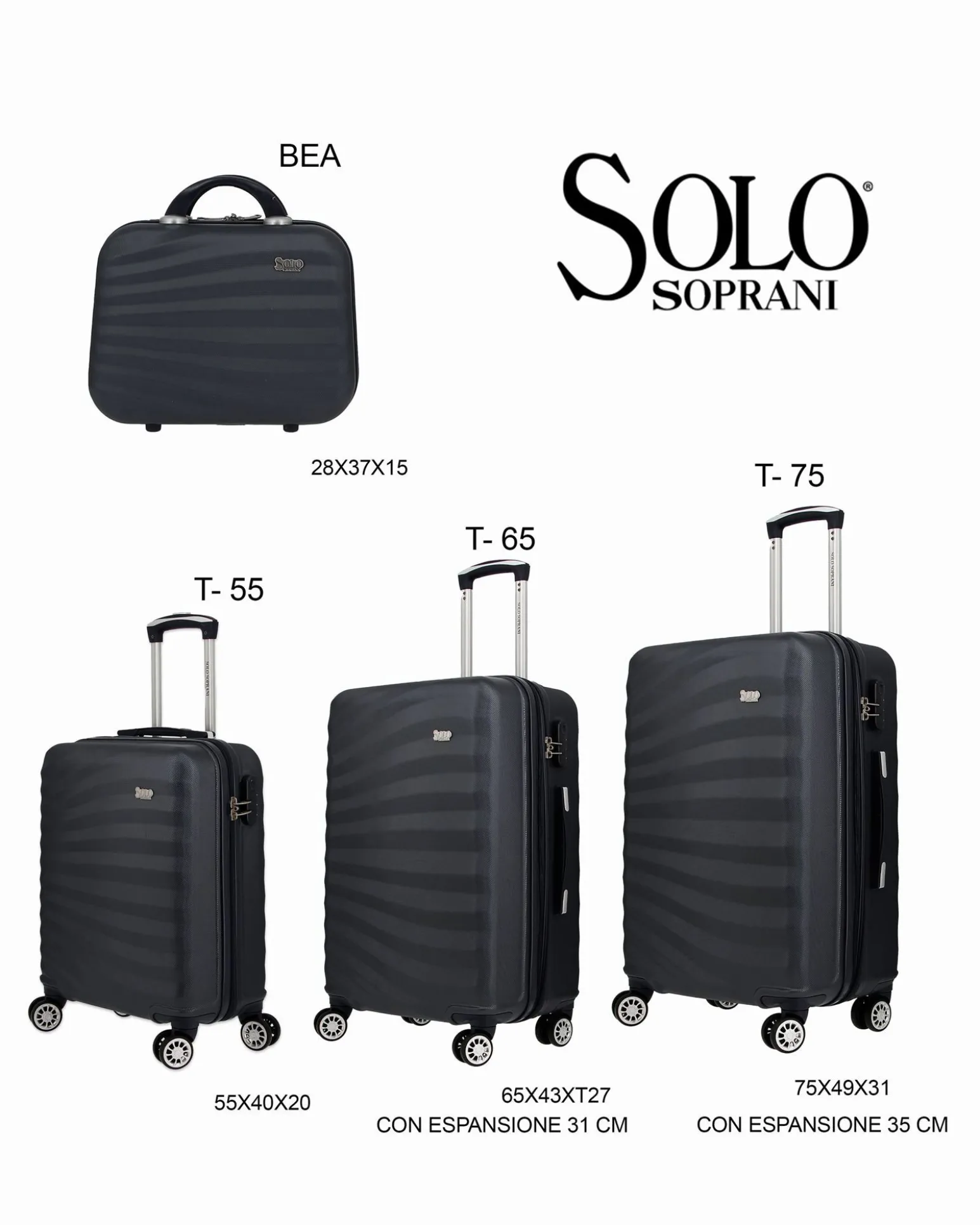 SOLO SOPRANI - TROLLEY ABS CON 4 RUOTE DOPPIE