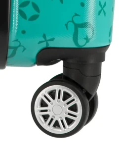 SOLO SOPRANI - TROLLEY ABS TURCHESE SIMBOLI LOGO CON QUATTRO RUOTE DOPPIE