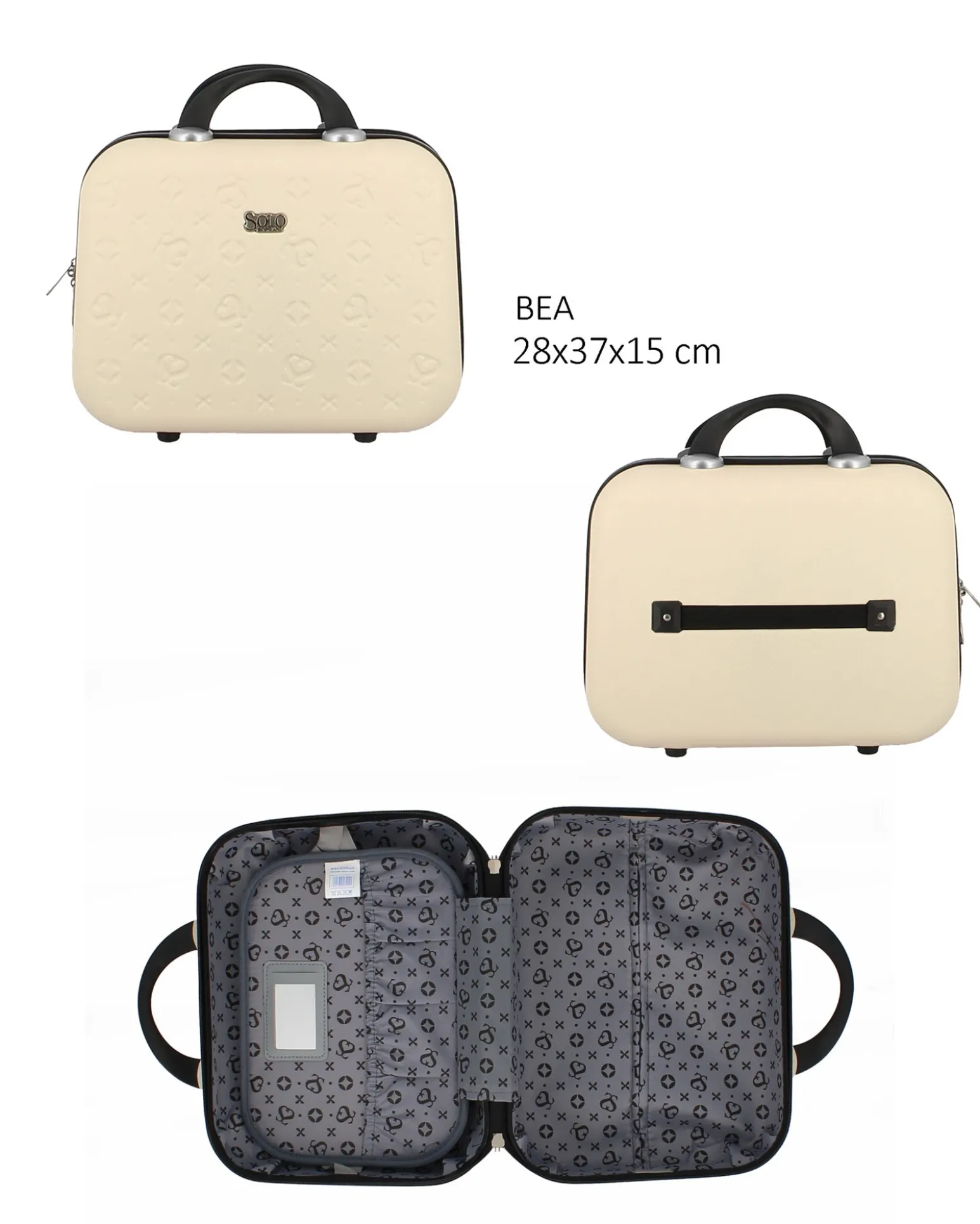 SOLO SOPRANI - TROLLEY BEIGE IN ABS 4 RUOTE DOPPIE CON STAMPA LOGO