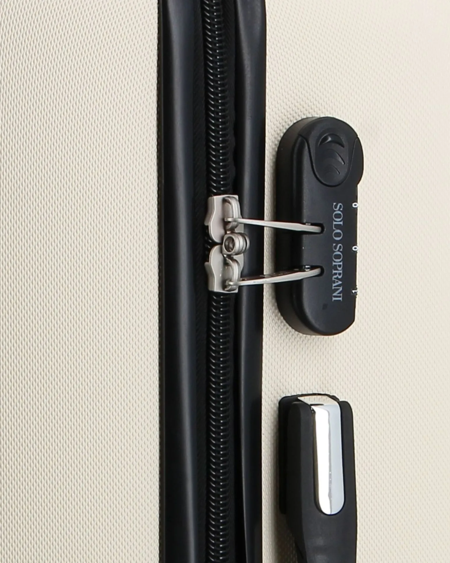 SOLO SOPRANI - TROLLEY BEIGE IN ABS 4 RUOTE DOPPIE CON STAMPA LOGO
