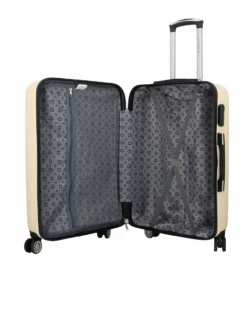 SOLO SOPRANI - TROLLEY BEIGE IN ABS 4 RUOTE DOPPIE CON STAMPA LOGO