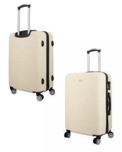 SOLO SOPRANI - TROLLEY BEIGE IN ABS 4 RUOTE DOPPIE CON STAMPA LOGO