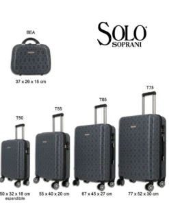 SOLO SOPRANI - TROLLEY BLU LOGGATO IN ABS 4 RUOTE