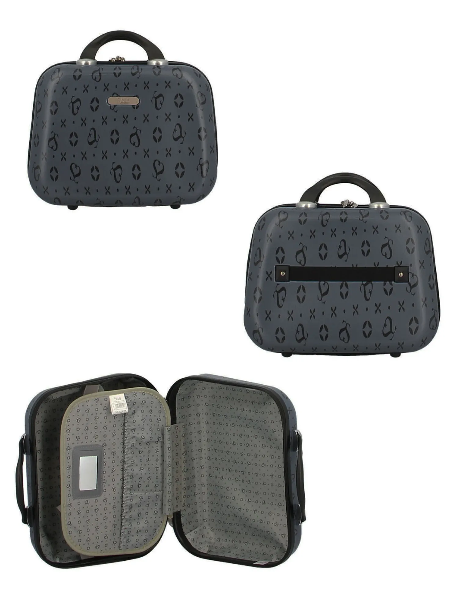 SOLO SOPRANI - TROLLEY BLU LOGGATO IN ABS 4 RUOTE