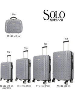 SOLO SOPRANI - TROLLEY GRIGIO LOGGATO IN ABS 4 RUOTE