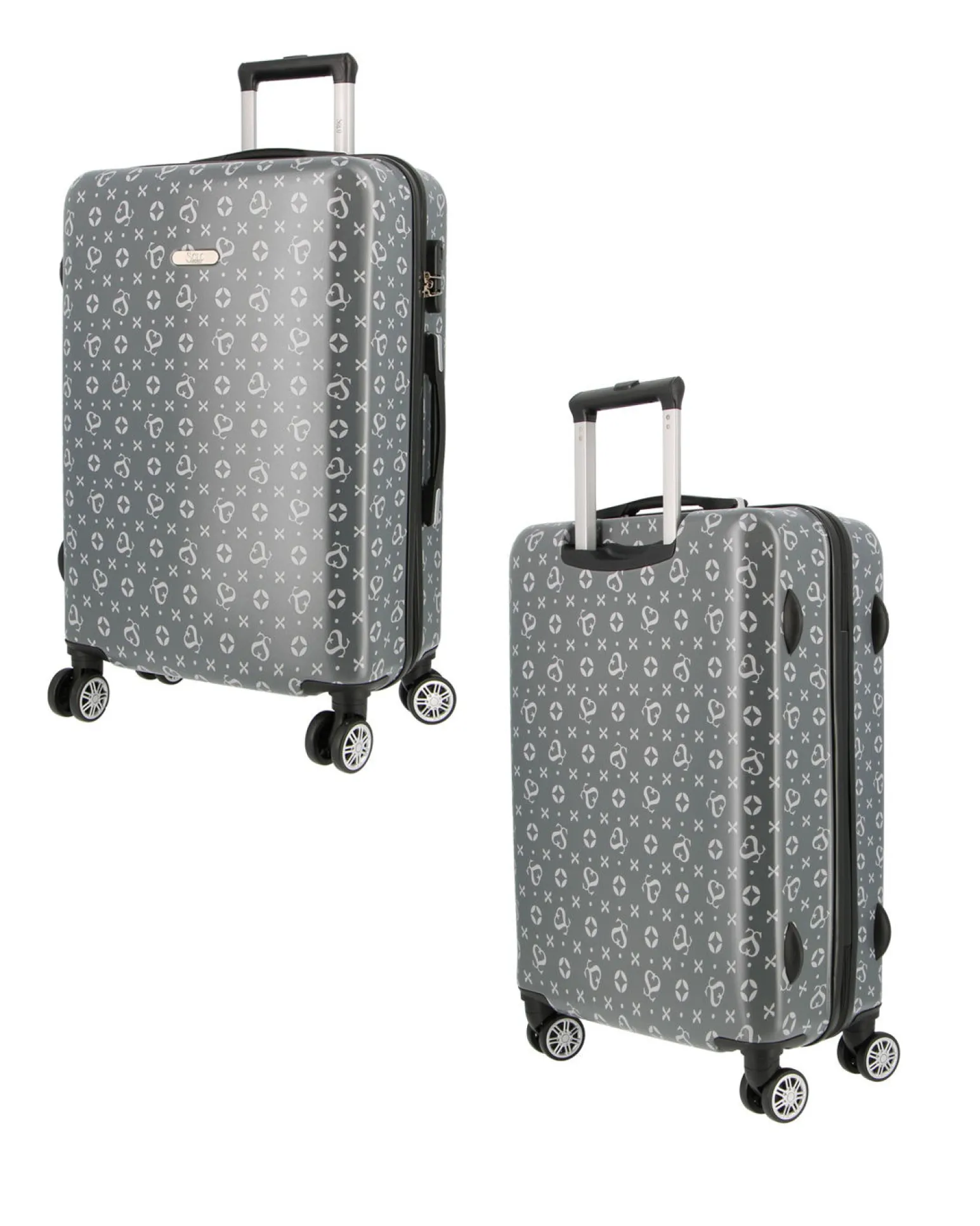 SOLO SOPRANI - TROLLEY GRIGIO SCURO LOGGATO IN ABS 4 RUOTE