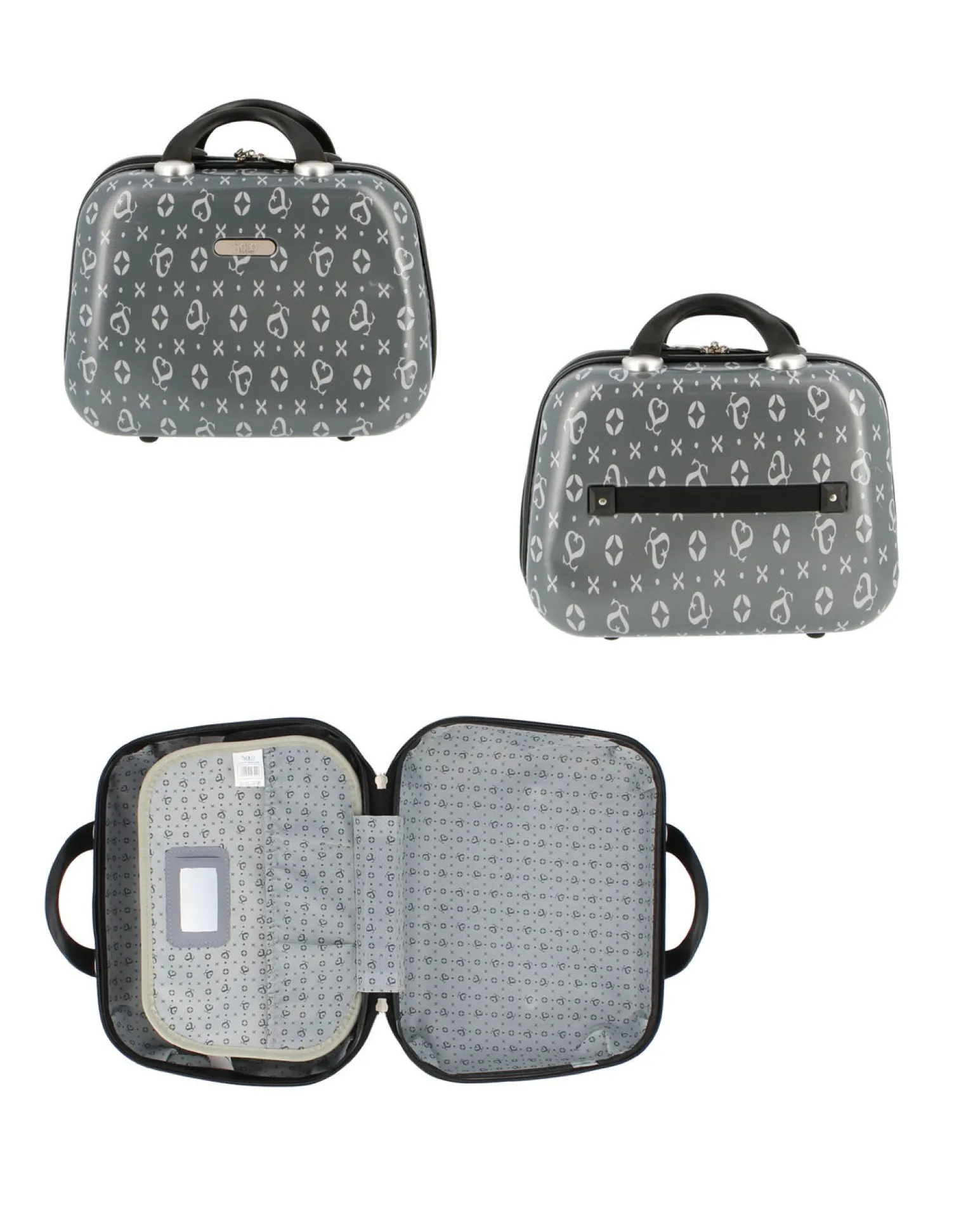 SOLO SOPRANI - TROLLEY GRIGIO SCURO LOGGATO IN ABS 4 RUOTE