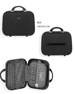 SOLO SOPRANI - TROLLEY NERO IN ABS 4 RUOTE DOPPIE CON STAMPA LOGO