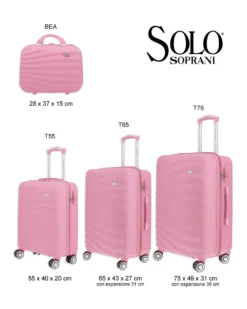 SOLO SOPRANI - TROLLEY ROSA ABS CON 4 RUOTE DOPPIE
