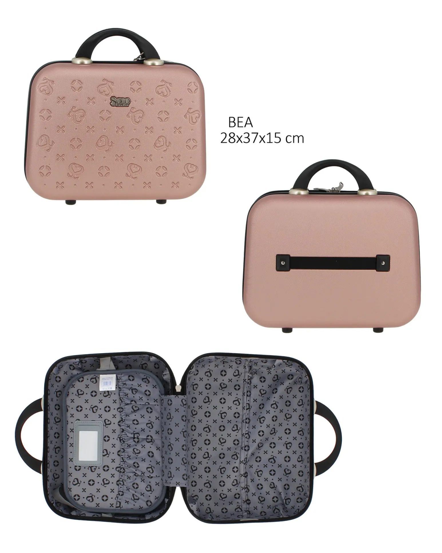 SOLO SOPRANI - TROLLEY ROSE GOLD IN ABS 4 RUOTE DOPPIE CON STAMPA LOGO