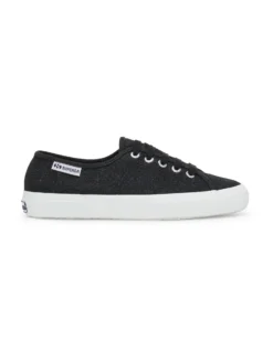 SUPERGA NERA SCARPA 3750 JERSEY LAME LEGGERA  -  S4135ZW-999