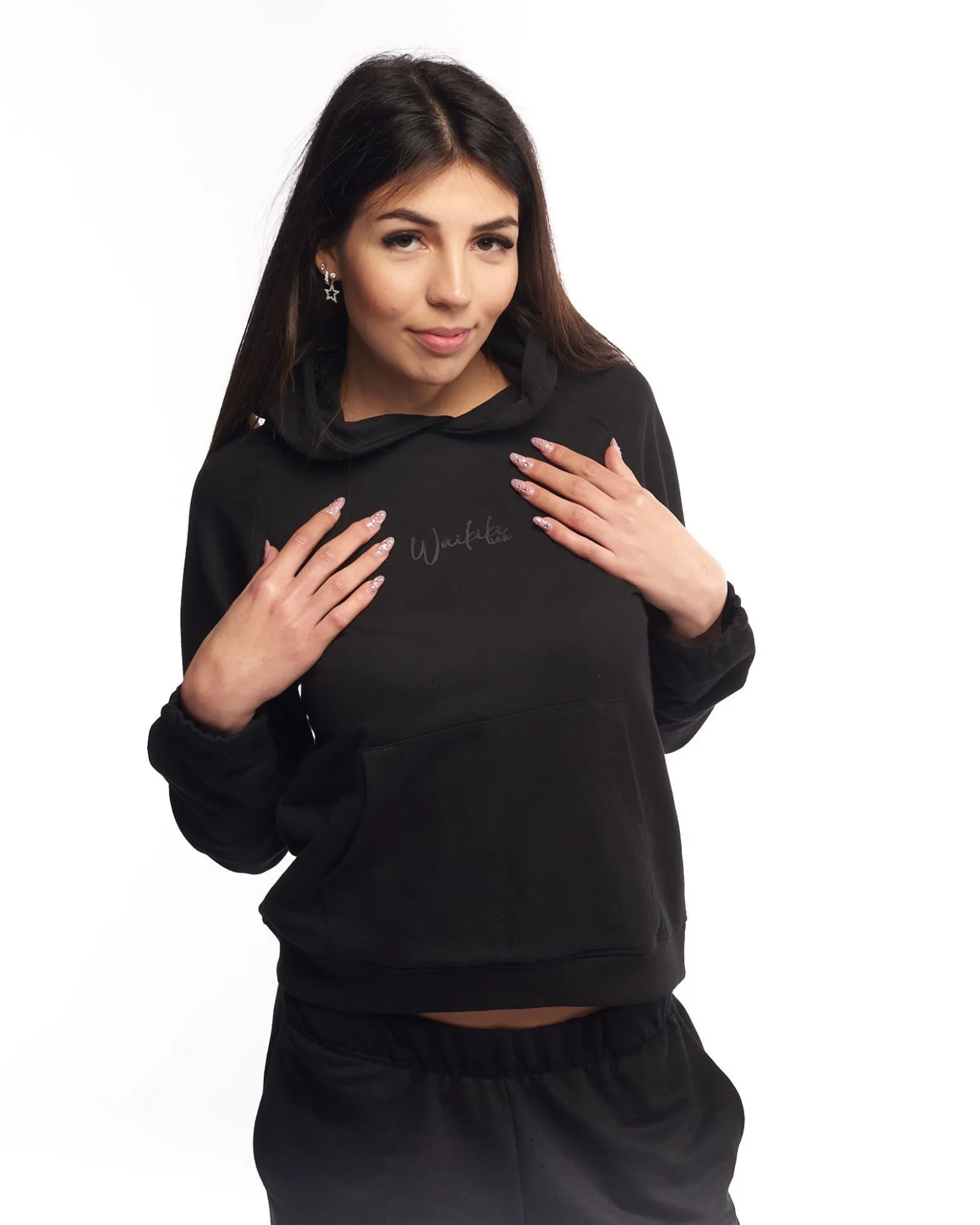 SWEAT C/CAPP.BUCANEVE BLACK