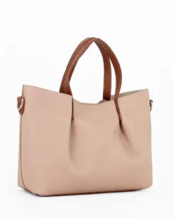 TATOO- Borsa beige a mano con tracolla rimovibile- MADE IN ITALY