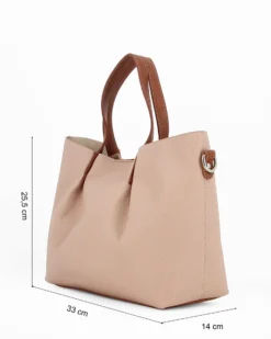 TATOO- Borsa beige a mano con tracolla rimovibile- MADE IN ITALY