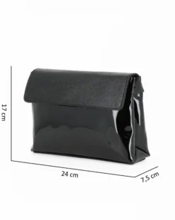 TATOO - Borsa da sera in vernice nera MADE IN ITALY