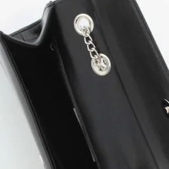 TATOO - Bustina nera rettangolare con patta glitterata, MADE IN ITALY