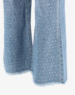 TATOO - JEANS FLARE DA DONNA ELASTICIZZATI CON STRASS