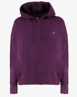TATOO - MAGLIA MANICA LUNGA VIOLA CON CAPPUCCIO DA DONNA