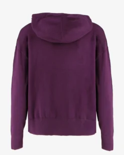 TATOO - MAGLIA MANICA LUNGA VIOLA CON CAPPUCCIO DA DONNA