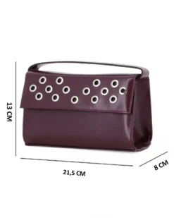 TATOO - Minibag ad un manico bordeaux con occhielli sulla patta