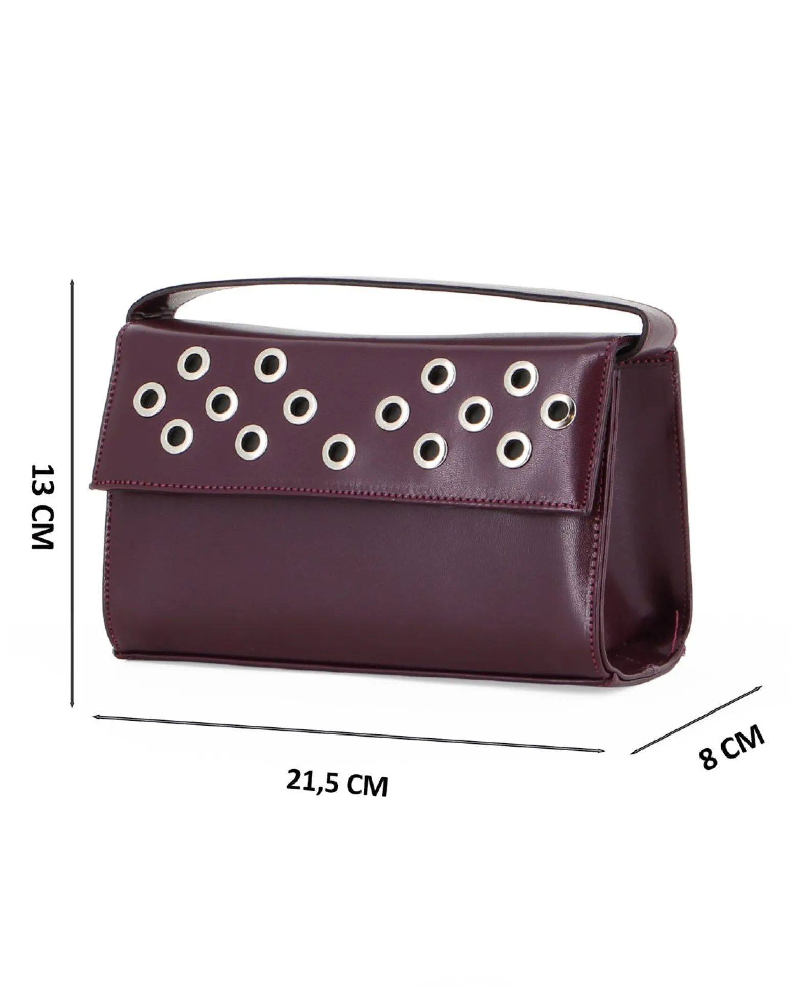 TATOO - Minibag ad un manico bordeaux con occhielli sulla patta