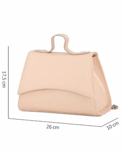 TATOO - Minibag beige con patta ad onda - MADE IN ITALY