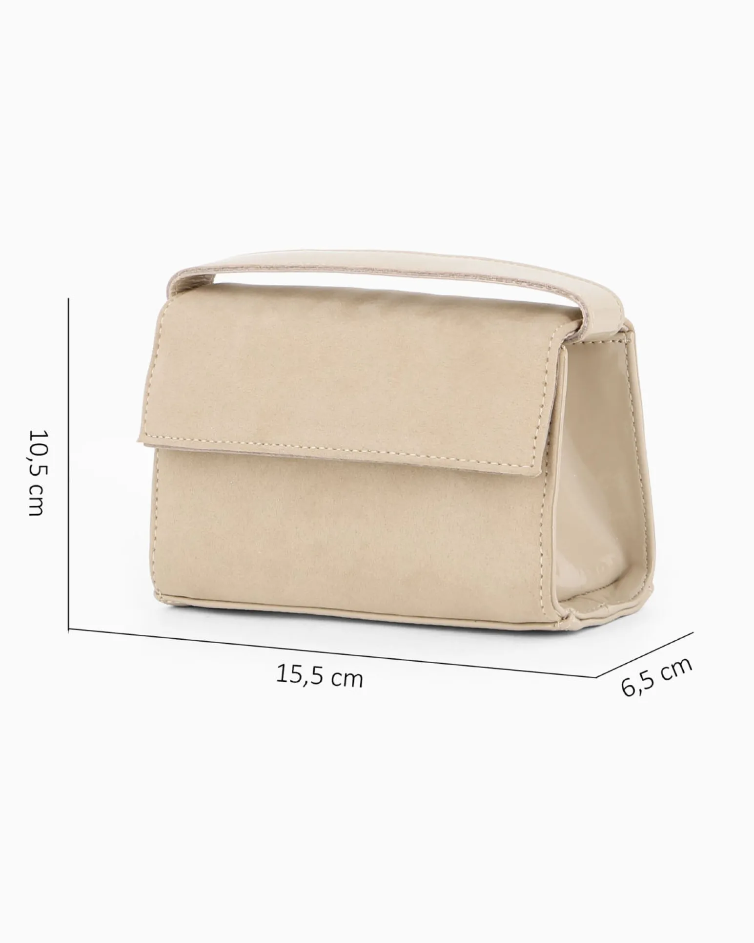 TATOO - MINIBAG BEIGE IN CAMOSCIO UN MANICO - 2034