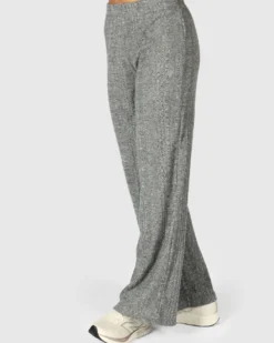 TATOO - PANTALONE PALAZZO A COSTINE NERO DA DONNA