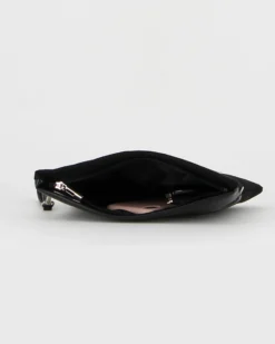 TATOO - Pochette nera in camoscio con patta