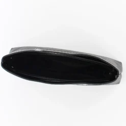 TATOO - Pochette nera in saffiano e vernice con tracolla removibile, MADE IN ITALY