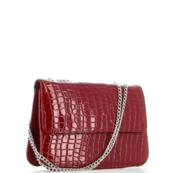 TATOO - Tracolla bordeaux in cocco con patta, MADE IN ITALY