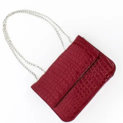 TATOO - Tracolla bordeaux in cocco con patta, MADE IN ITALY