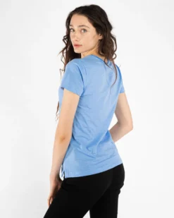TATOO - Tshirt celeste da donna scollo a V