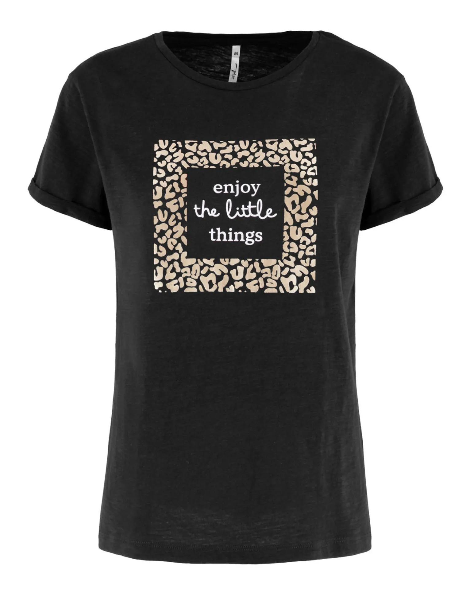 TATOO - Tshirt manica corta con stampa e scritta malva in cotone