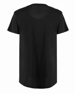 TATOO - Tshirt manica corta con stampa e scritta nera in cotone