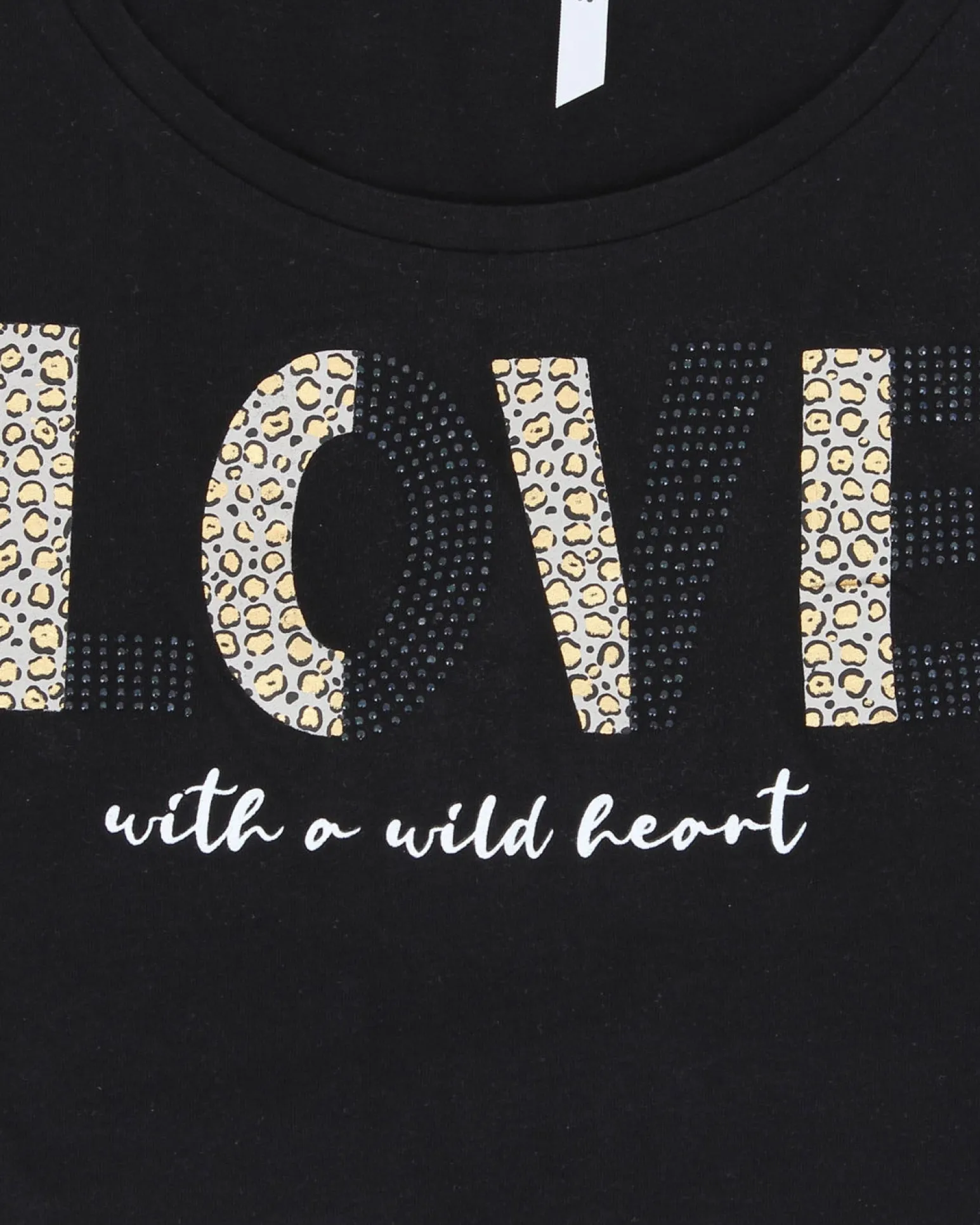 TATOO - Tshirt manica corta con scritta nera in cotone
