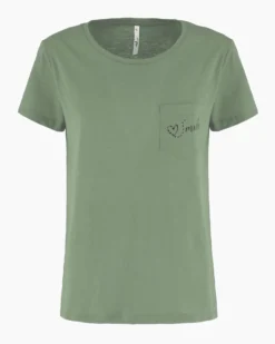 TATOO - Tshirt manica corta con taschino rosso in cotone