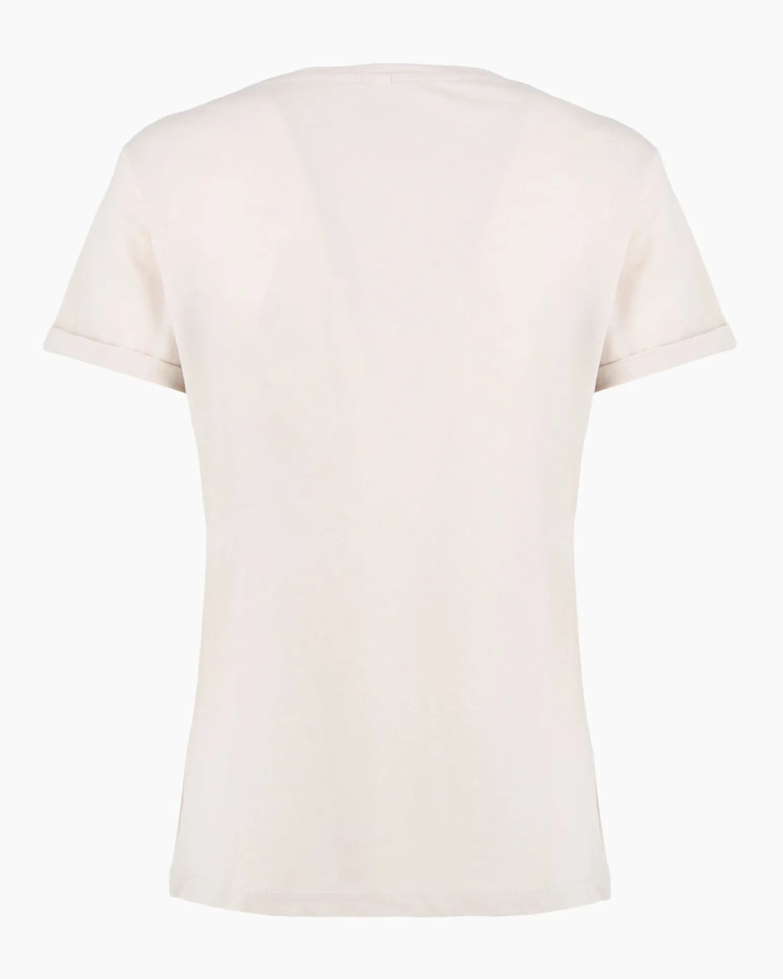 TATOO - Tshirt manica corta con stampa e scritta beige in cotone