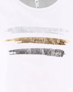 TATOO - Tshirt manica corta con stampa e scritta bianca in cotone