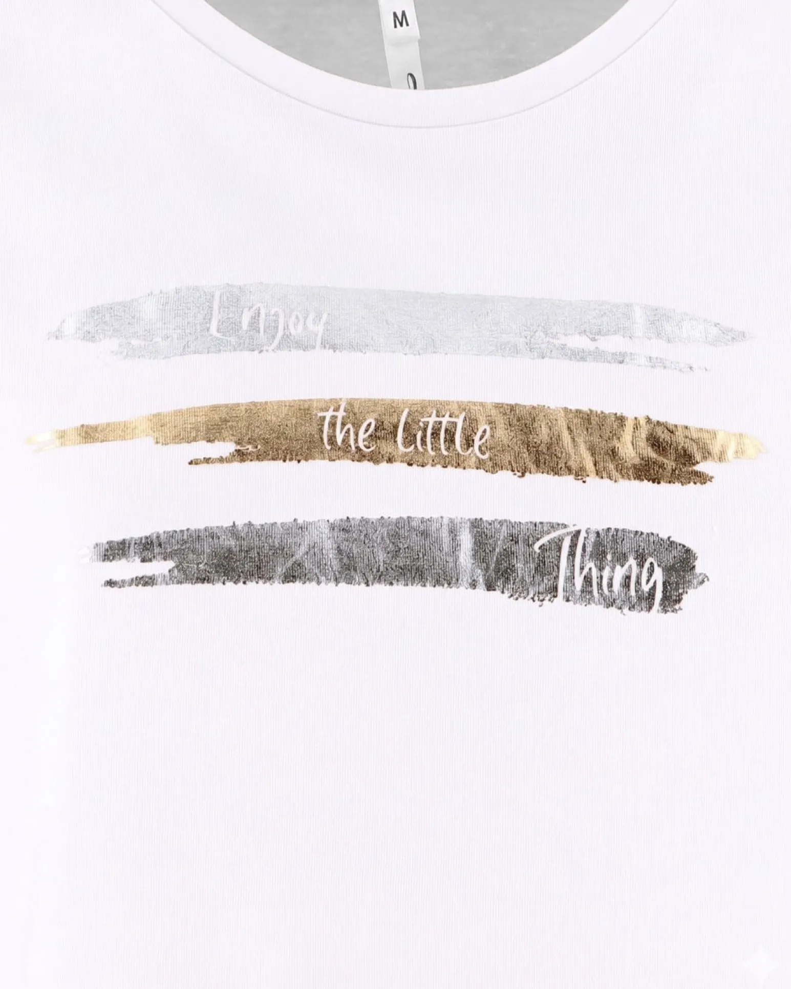 TATOO - Tshirt manica corta con stampa e scritta bianca in cotone