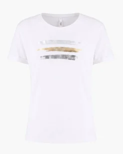 TATOO - Tshirt manica corta con stampa e scritta bianca in cotone