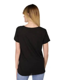 TATOO - Tshirt manica corta con taschino nero in cotone