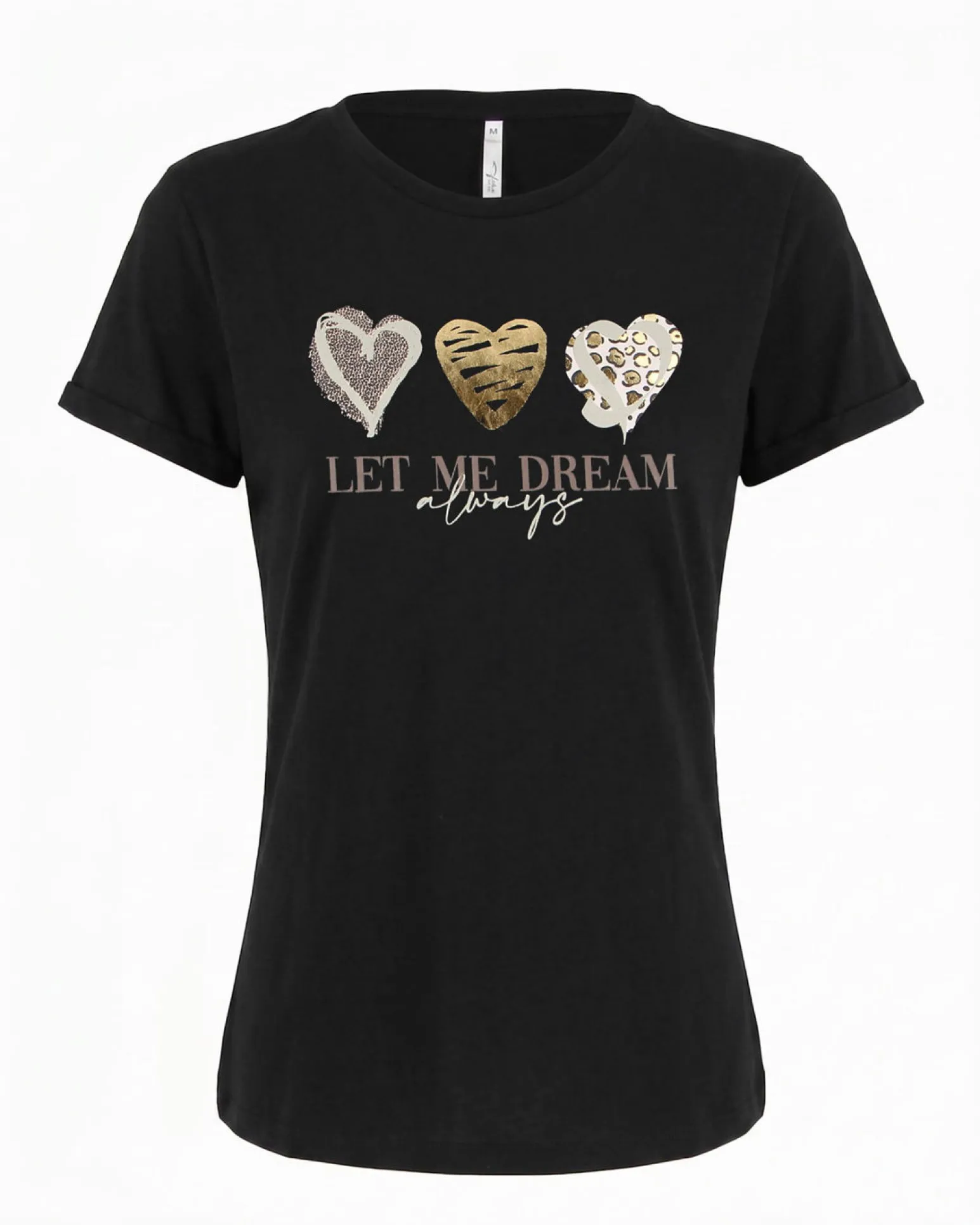 TATOO - Tshirt manica corta con stampa e scritta nera in cotone
