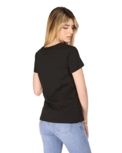 TATOO - Tshirt nera da donna scollo a V