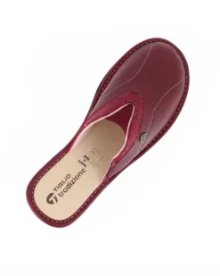 TIGLIO - Ciabatta bordeaux da donna con inserto elasticizzato