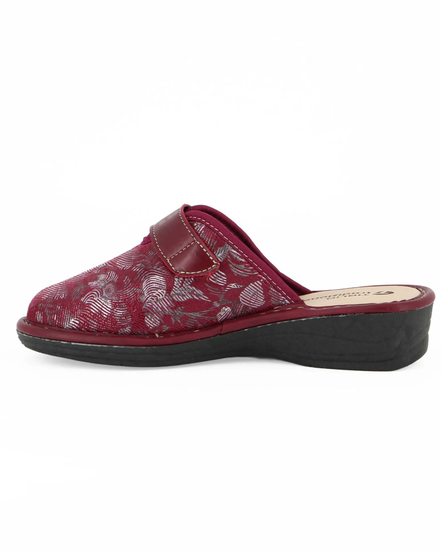 TIGLIO - Ciabatta bordeaux da donna con strappo