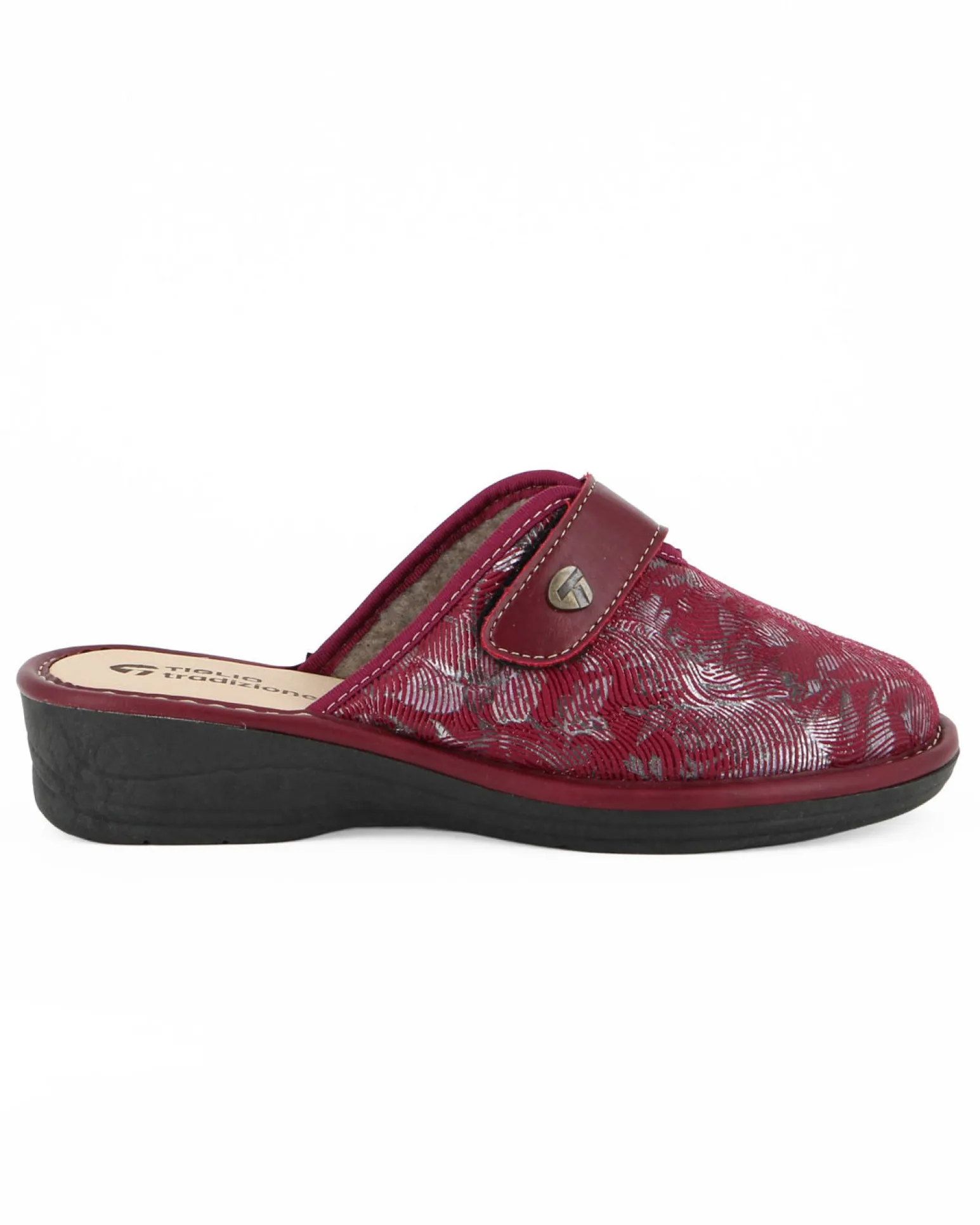 TIGLIO - Ciabatta bordeaux da donna con strappo