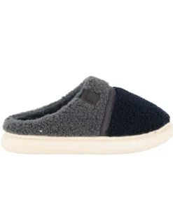 TIGLIO RAMBLAS - Pantofola blu da uomo in peluche