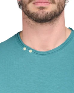 TSHIRT MANICA CORTA FIAMMATA 2 BOTTONI