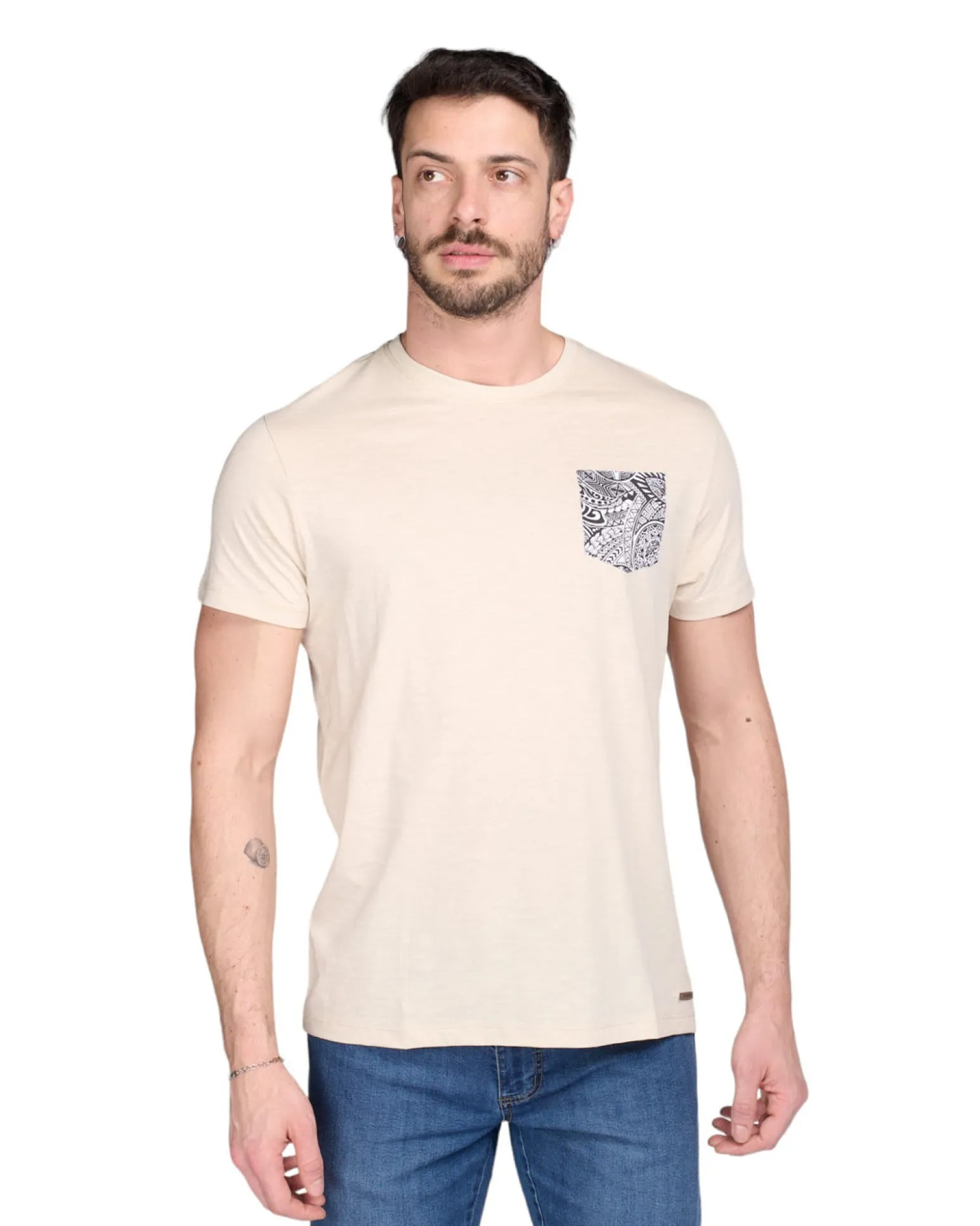 TSHIRT MANICA CORTA FIAMMATA C/TASCHINO
